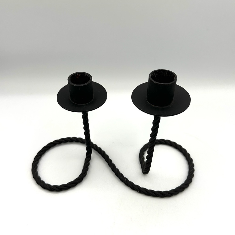 Twisted Iron Rustic Candle Holder. Industrial. - Picture 3 of 10